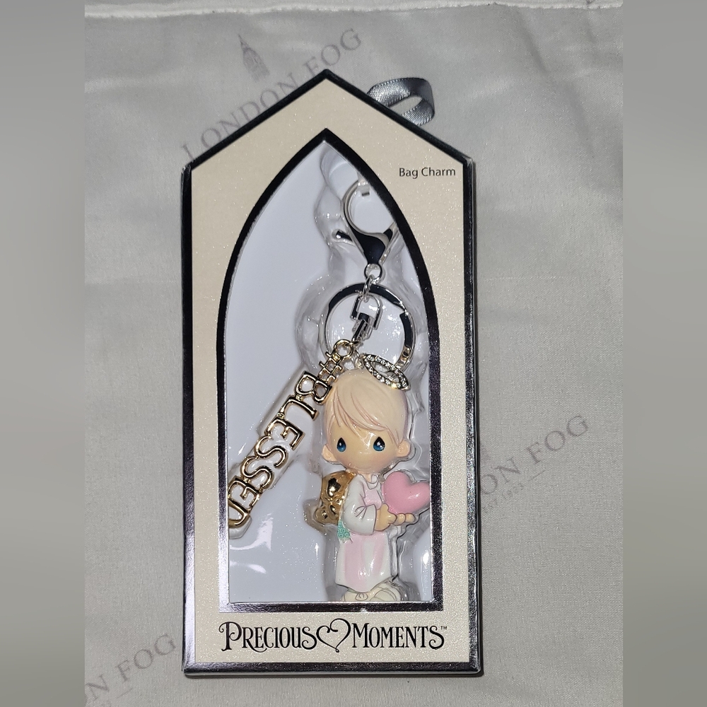 Precious Moments Angel with Heart Bag Charm & Keychain